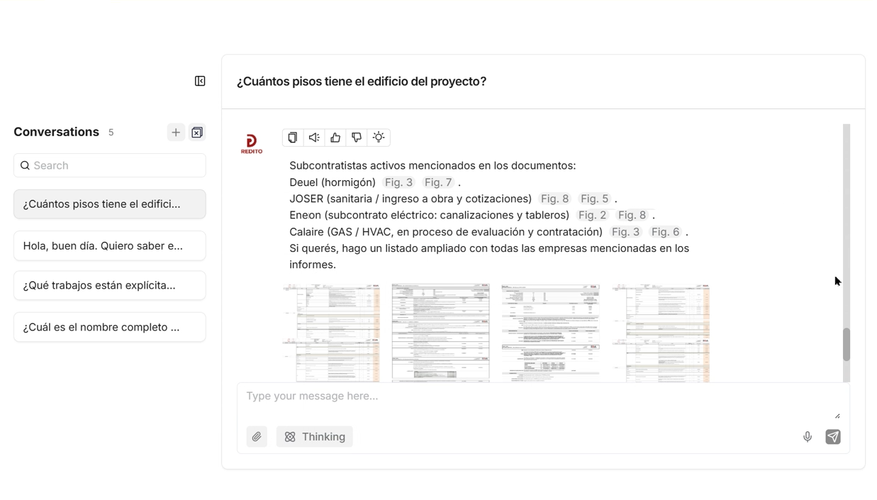 Respuesta de VelociDoc con referencia al documento de origen